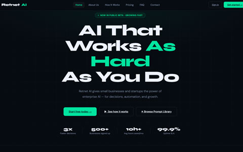 Retnet AI Website Design by Reternetics Mumbai